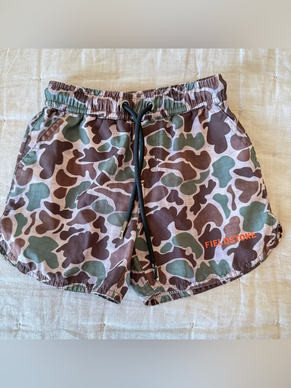 Fieldstone Kids Camo Shorts in Brown & Green